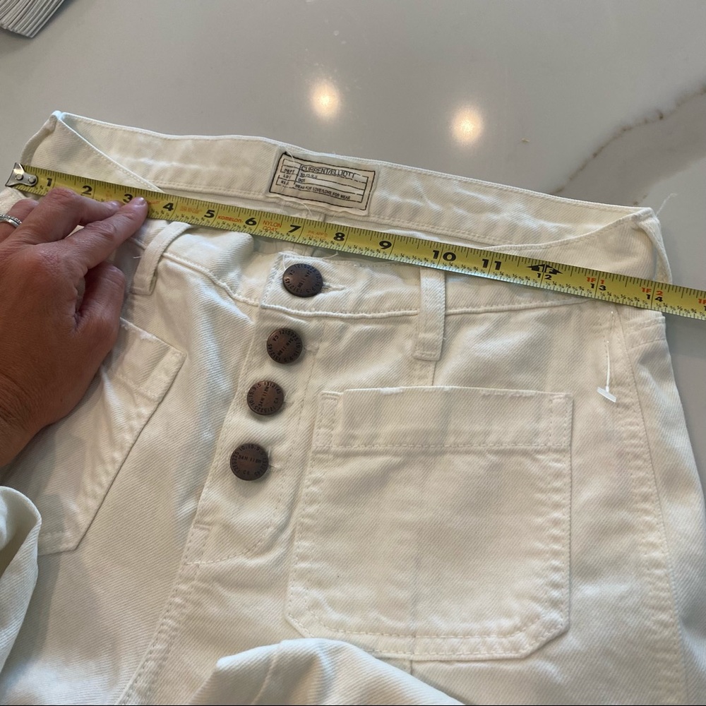 Current Elliott White Exposed Button Fly Flare Je… - image 4